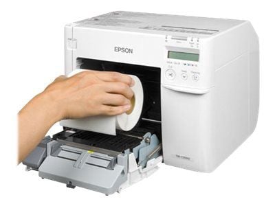 Epson TM C3500 - Etikettskriver - farge - ink-jet - 112 mm (bredde) - 720 x 360 dpi - inntil 103 mm/sek - LAN, USB-vert - kutter