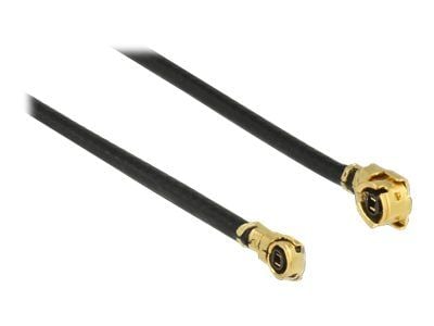 Delock - Antennekabel - MHF/U.FL plugg vinklet til MHF4/HSC plugg vinklet - 10 cm - koaksial - svart