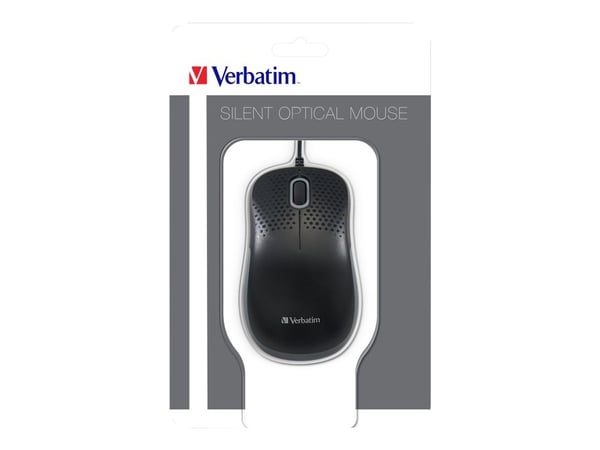 Verbatim Silent Optical Mouse - Mus - optisk - 3 knapper - kablet - USB