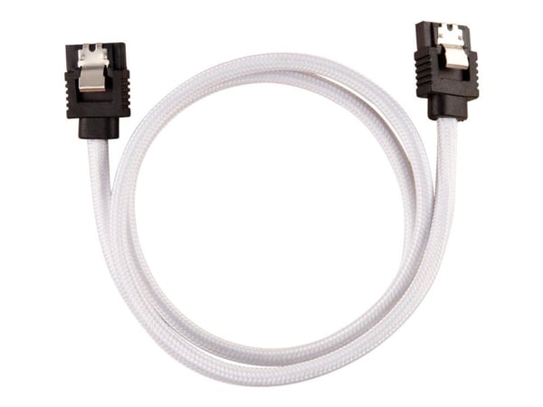 CORSAIR - SATA-kabel - Serial ATA 150/300/600 - SATA (hane) rak, låst till SATA (hane) rak, låst - 60 cm - vit (paket om 2)