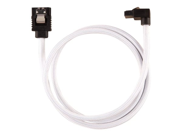 CORSAIR - SATA-kabel - Serial ATA 150/300/600 - SATA (hane) rak, låst till SATA (hane) högervinklad - 60 cm - vit (paket om 2)