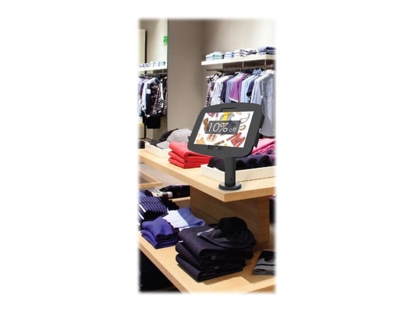 Compulocks VESA Tilting Kiosk Stand 4" with Cable Management - Ställ - för surfplatta - svart - monteringsgränssnitt: 100 x 100 mm - stångmontering