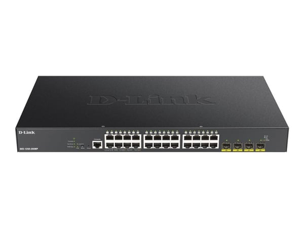 D-Link DGS 1250-28XMP - Switch - L3 Lite - smart - 24 x 10/100/1000 (PoE) + 4 x 10 Gigabit SFP+ - rackmonterbar - PoE (370 W)