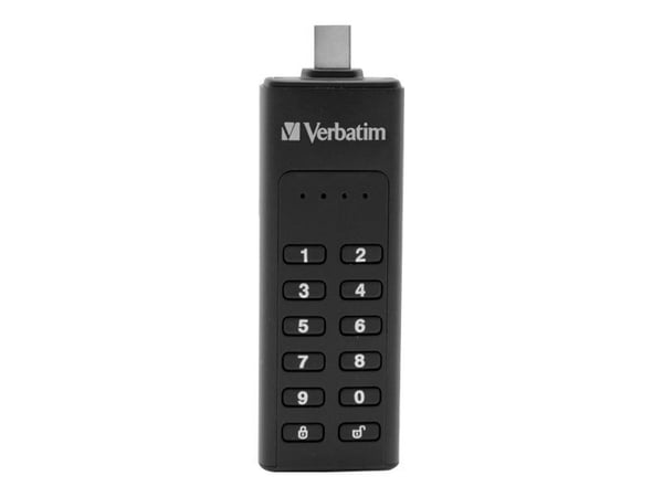Verbatim Keypad Secure - USB-flashstasjon - kryptert - 64 GB - USB-C 3.1