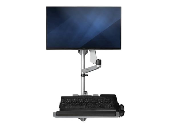 Startech Wall Mount Workstation, Articulating Standing Desk w/ Ergonomic Height Adjustable Monitor Arm & Padded Keyboard Tray, 34" VESA Display, Fo...