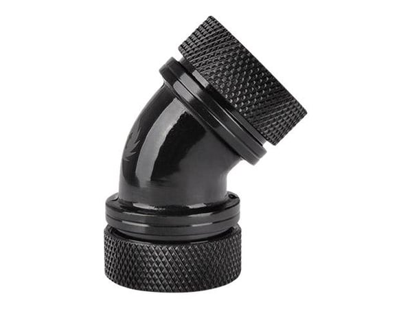 Thermaltake Pacific G1/4 PETG Tube 45-Degree Dual Compression - Armatur for væskekjølesystem - svart Thermaltake Pacific G1/4 PETG Tube 45-Degree Dual Compression - Armatur for væskekjølesystem - svart