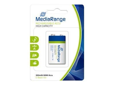 MediaRange MRBAT124 - Batteri 6HR61 - NiMH - (ladbare) - 300 mAh