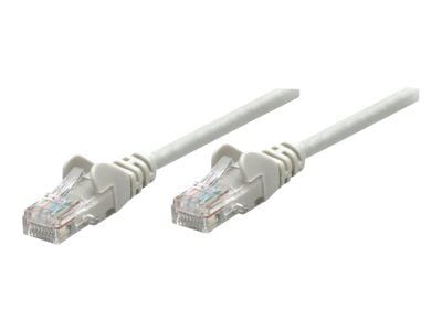 Intellinet Network Patch Cable, Cat6, 0.25m, Grey, CCA, U/UTP, PVC, RJ45, Gold Plated Contacts, Snagless, Booted, Lifetime Warranty, Polybag - Nett...