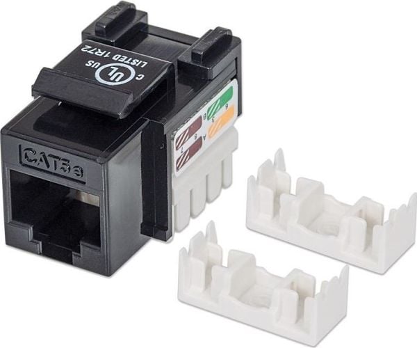 Intellinet 210416, Flad, Sort, RJ-45, Hunstik, 22/26, Cat5e