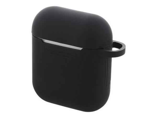 DELTACO - Fodral för hörlurar - silikon - svart - för Apple AirPods (1:a generation, 2a generation)