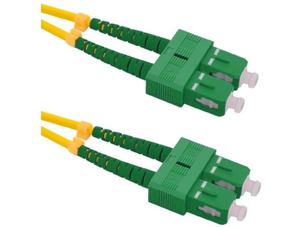 Qoltec - Koblingskabel - SC/APC-enkeltmodus (hann) til SC/APC-enkeltmodus (hann) - 5 m - fiberoptisk - dupleks - 9 / 125 micron - halogenfri - gul