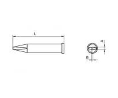 Weller XT A, Loddespiss, Weller, WP120, 1 stykker, 1,6 mm, 0,7 mm