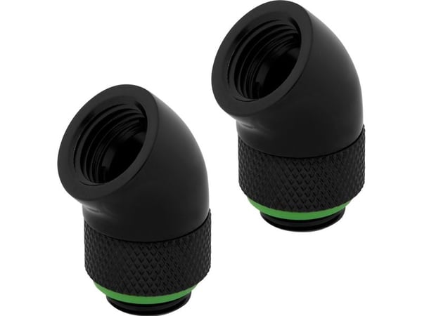 CORSAIR Hydro X Series 45° Rotary Adapter - Jäähdytysjärjestelmän sovitin - musta (2 kpl)