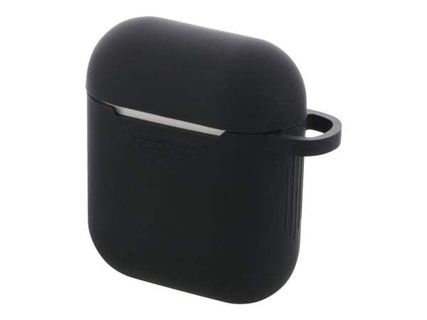DELTACO - Fodral för hörlurar - silikon - svart - för Apple AirPods (1:a generation, 2a generation)