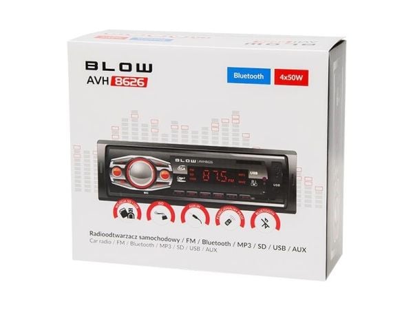 BLOW AVH-8626, Bil, FM, 87,5 - 108 Mhz, 25 W, 50 dB, 4 ohm (O)