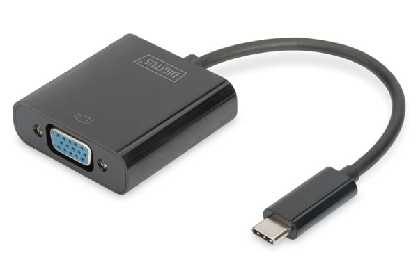 DIGITUS - Ekstern videoadapter - USB-C 3.1 - VGA - svart