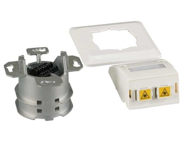 EFB Elektronik FTTH-OUTLET-LC-OM3, LC-D, Vit, Plast, 80 mm, 80 mm, 40 mm