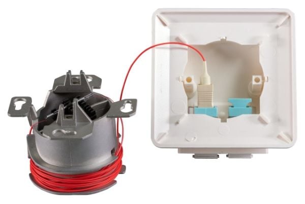 EFB Elektronik FTTH-OUTLET-LC-OM3, LC-D, Vit, Plast, 80 mm, 80 mm, 40 mm