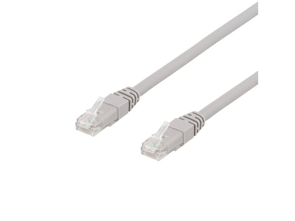 DELTACO TP-60AU - Liitäntäkaapeli - RJ-45 (uros) RJ-45 (uros) - 50 cm - UTP - CAT 6a - halogeeniton - harmaa