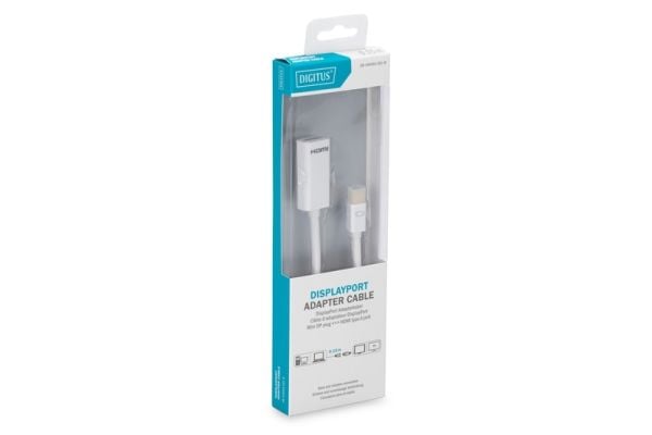 DIGITUS - Videomuuntaja - DisplayPort - HDMI - hvid