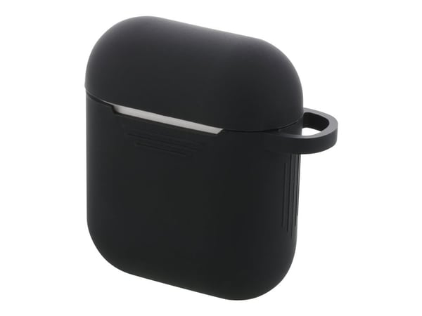 DELTACO - Fodral för hörlurar - silikon - svart - för Apple AirPods (1:a generation, 2a generation)