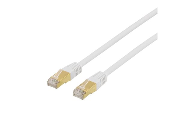 DELTACO STP-710V - Koblingskabel - RJ-45 (hann) til RJ-45 (hann) - 10 m - SFTP - CAT 7 - halogenfri, formstøpt - hvit