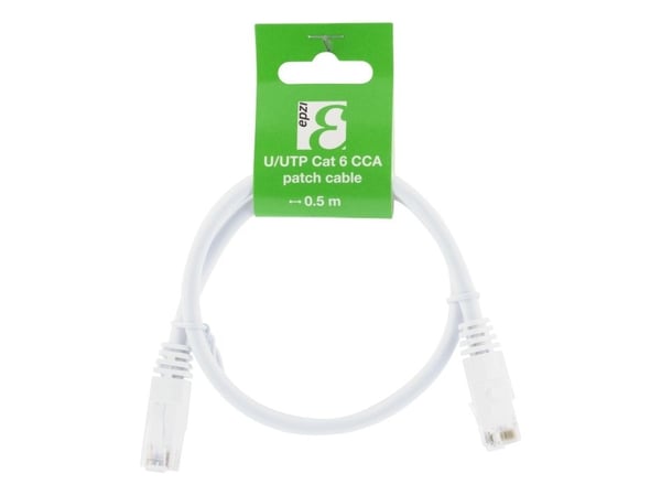 EPZI - Liitäntäkaapeli - RJ-45 (uros) - RJ-45 (uros) - 50 cm - UTP - CAT 6 - valkoinen
