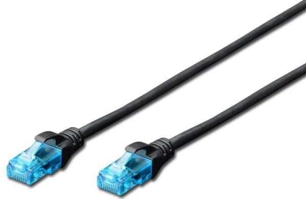 Digitus 0.25m Cat5e U/UTP, 0,25 m, Cat5e, U/UTP (UTP), RJ-45, RJ-45, Sort
