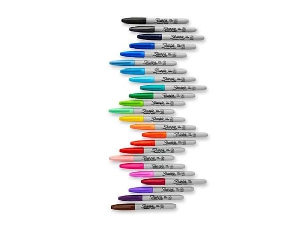 Sharpie Fine, 24 styck, Multifärg, Fin spets, Grå, Multifärg, Rund, Fin
