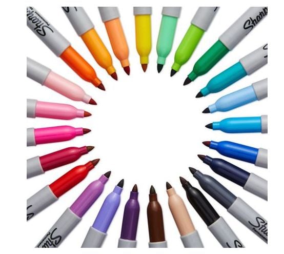 Sharpie Fine, 18 styck, Multifärg, Fin spets, Grå, Multifärg, Rund, Fin