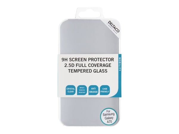DELTACO SCRN-A70 - Skjermbeskyttelse for mobiltelefon - 2.5D - glass - krystallklar - for Samsung Galaxy A70 DELTACO SCRN-A70 - Skjermbeskyttelse for mobiltelefon - 2.5D - glass - krystallklar - for Samsung Galaxy A70