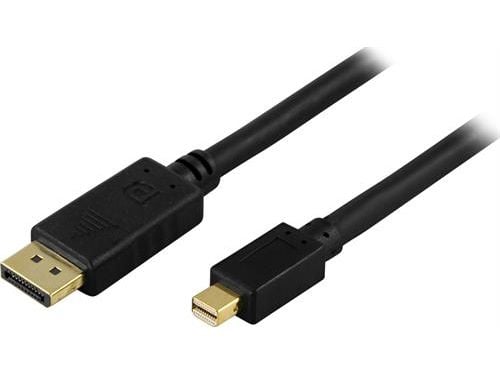 DELTACO - DisplayPort-kabel - Mini DisplayPort (hann) til DisplayPort (hann) - 5 m - svart