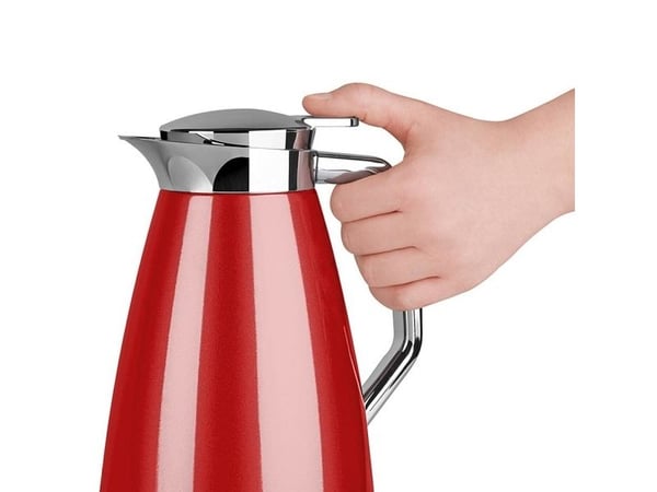 emsa vakuummugge PLAZA, 1,0 liter, ytre kropp i rødt rustfritt stål, AROMA DIAMOND glass isolert kolbe, - 1 stk (F4140300)