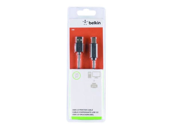 Belkin Premium Printer Cable - USB-kaapeli - USB Type B (han) til USB (han) - USB 2.0 - 1.8 m - formet - formet