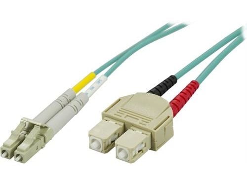 DELTACO - Nettverkskabel - LC multimodus (hann) til SC flermodus (hann) - 3 m - 3 m - fiberoptisk - 50 / 125 mikroner - OM3