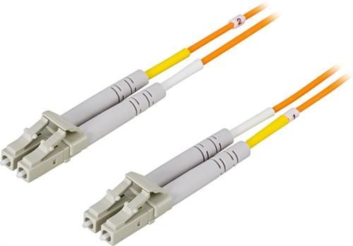 DELTACO - Nettverkskabel - LC multi-mode (hann) til LC multi-mode (hann) - 5 m. - fiberoptisk
