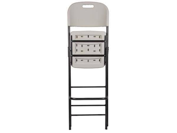 Perel FP140N, Spisetid, Solid/Fast, Hard Stol, Hård ryggstø, Polyethylen, Stål, Sort, Hvit