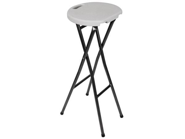 Perel FP145, Hard Stol, Rund, Svart, Hvit, Polyethylen, Stål, Solid/Fast, 4 ben