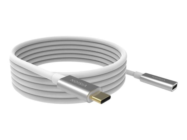Vision TC 2MUSBCEXT, 2 m, USB C, USB C, USB 3.2 Gen 2 (3.1 Gen 2), Valkoinen