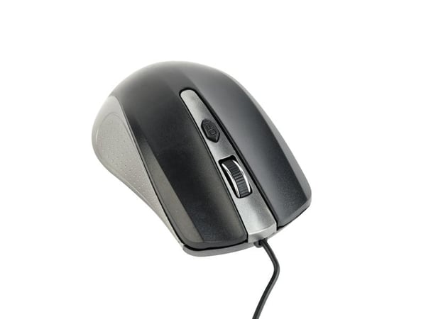 Gembird MUS-4B-01-GB, Oikeakätinen, Optinen, USB A-tyyppi, 1200 DPI, Musta, Harmaa