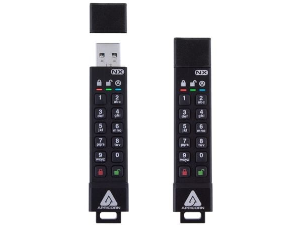 Apricorn Aegis Secure Key 3NX - USB flash-enhet - krypterat - FIPS 140-2 Level 3 - 128 GB - USB 3.1 Gen 1