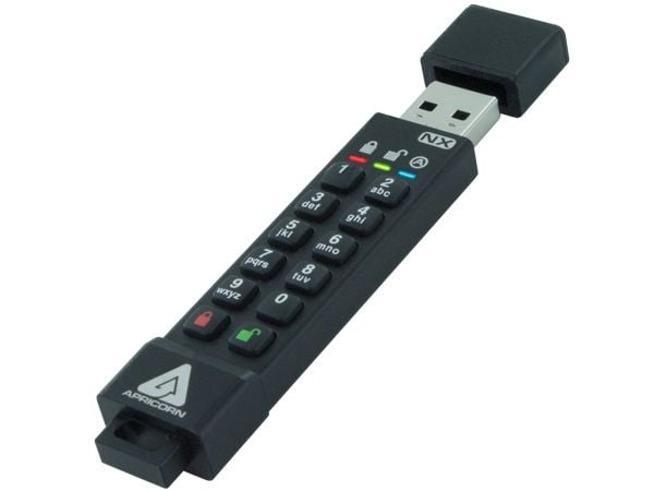 Apricorn Aegis Secure Key 3NX - USB-flashstasjon - kryptert - 64 GB - USB 3.1 Gen 1 - FIPS 140-2 Level 3