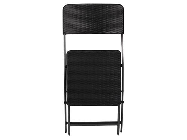 Perel FP165R, Spisetid, Flettet tre, Hard Stol, Hård ryggstø, High-Density Polyethylene (HDPE), Stål, Svart