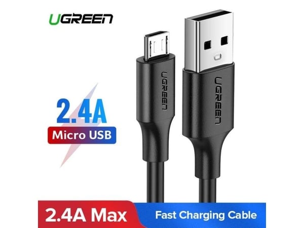 Ugreen US289 60143 micro USB / USB-A-kabel 2 m - hvit