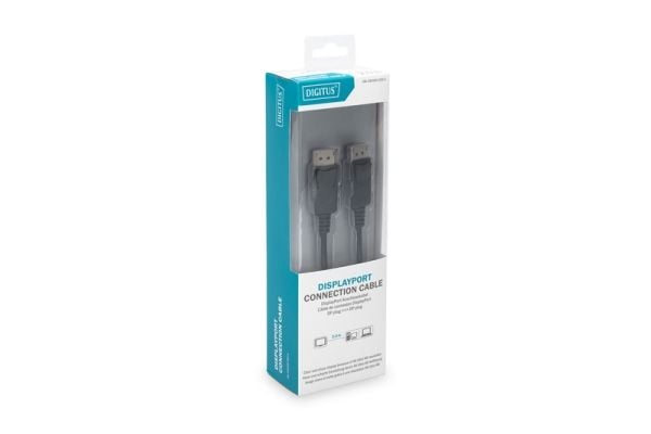 DIGITUS - DisplayPort-kabel - DisplayPort (hann) til DisplayPort (hann) - DisplayPort 1.2 - 3 m - 4K-støtte - svart