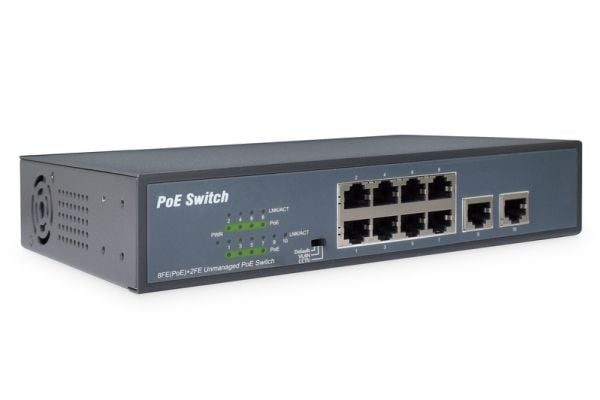 Digitus DN-95323-1, Hallitsematon, Fast Ethernet (10/100), Täysin kaksipuolinen, Power over Ethernet -tuki, Telineasennus