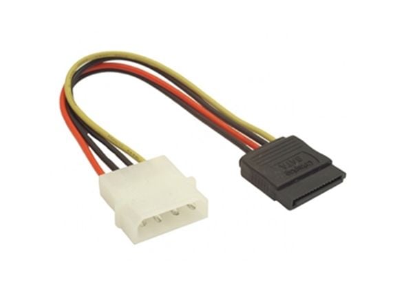 Gembird CC-SATA-PS, 0,15 m, SATA 15-pin, Molex (4-pin), Hankjønn, Hankjønn, 10 g