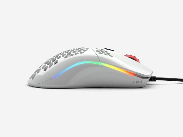 Glorious Model O - Glossy White - Gaming Mus - Optisk - 6 knapper - 12000 DPI - Hvid m. RGB