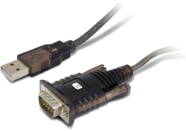Techly IDATA USB2-SER-1A, Musta, 1,5 m, USB A-tyyppi, DB-9, Uros, Uros