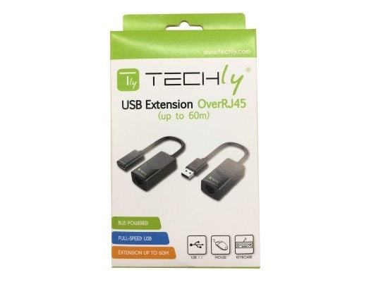 Techly IUSB-EXTENDTY2, RJ-45, USB 2.0 Type-A